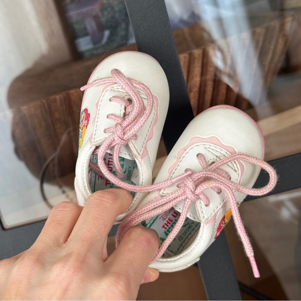 Vintage 90s Disney The Little Mermaid shoes Oxford sneakers Embossed ariel baby - Picture 10 of 14
